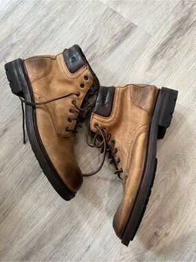 Men's Frye Freemont Distressed Leather Boots - Rugged Lace-Up Boots. Size 13